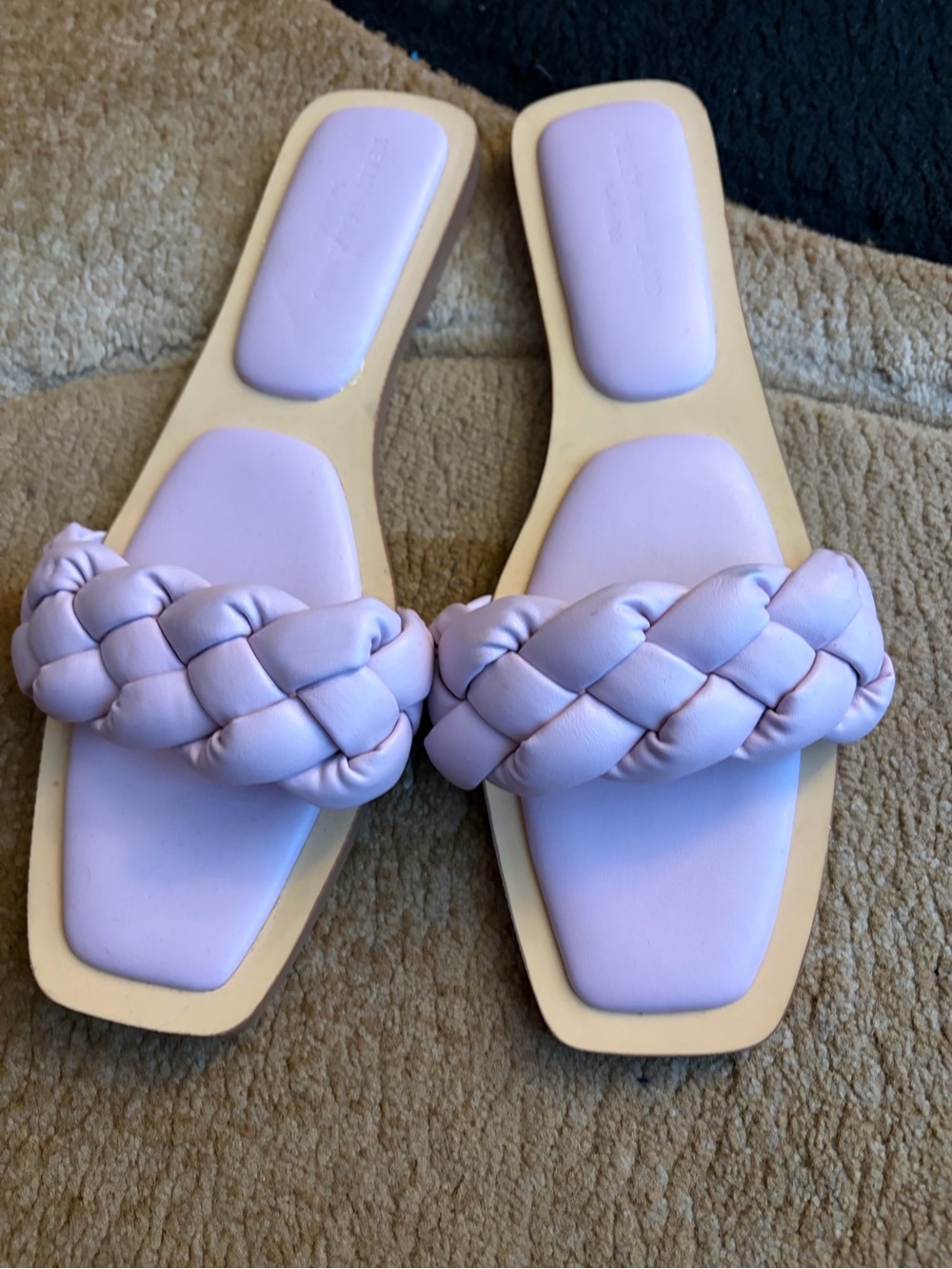 JustFab Lilac Braided Slide Sandals